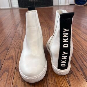 DKNY White and Black Boots - size 9